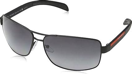 prada linea rossa men's 0ps 54is black rubber grey polarized